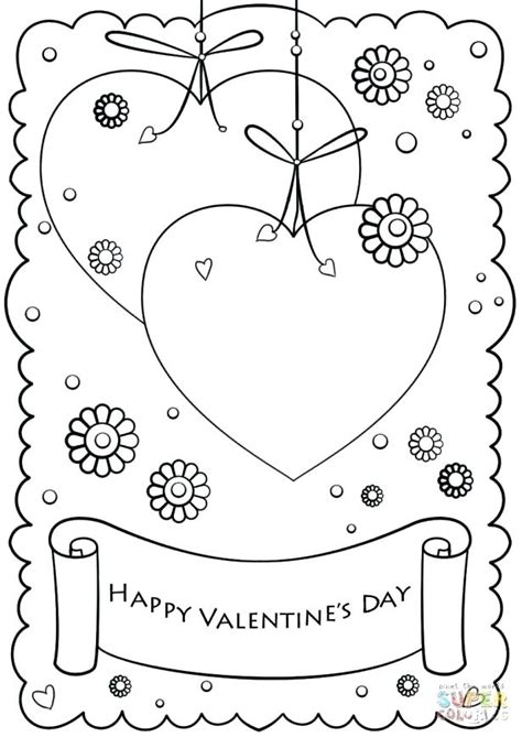valentines day cards sheets coloring pages