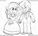 Coloring Couple Hands Outline Holding Wedding Pages Bride Royalty Illustration Groom Couples Clip Vector Cute Married Visekart Stick Drawings Illustrations sketch template