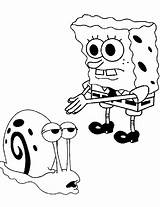 Coloring Spongebob Gary Pages Popular sketch template