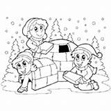 Coloring Winter Igloo Surfnetkids Pages sketch template