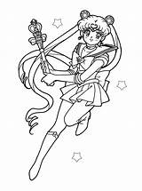 Coloring Pages Moon Sailor Luna Sailormoon Popular sketch template