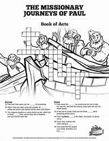 Bible Crossword Missionary Journeys Apostle Athens Sheets Pauls Worksheets Stoning Silas Preach Lystra sketch template