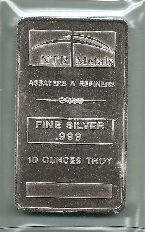 ounce silver bars  ingots ten troy oz size buy  pure