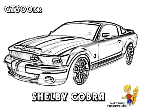 print   fierce ford car coloring mustang shelby gt