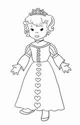 Princess Coloring Pages Dress Sheet Heart Would Where Go Next sketch template