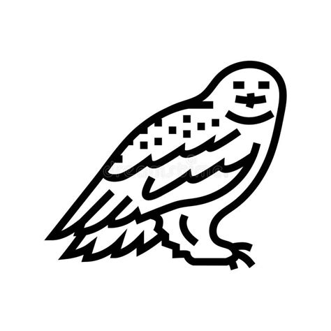 snowy owl outline stock illustrations  snowy owl outline stock