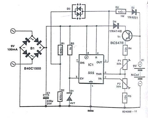 automatic nicd battery charger circuit diagram