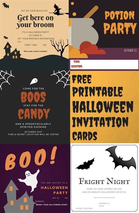 printable halloween invitation cards  family blog printable