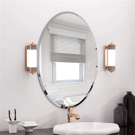 kohros frameless  wall mirror bevelled edge silver glass vanity bathroom wall mirror
