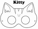 Mask Halloween Masks Coloring Pages Cat Printable Kitty Face Drawing Print Templates Craft Animal Kids Color Maske Holidays Inspiration Children sketch template