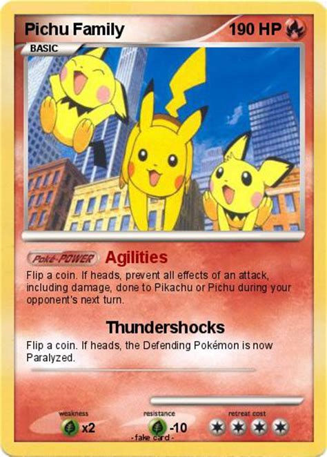 pokemon pichu family   agilities  pokemon card