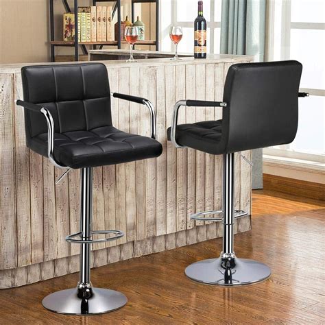 ubesgoo bar stools set   adjustable counter stools bar chairs synthetic leather modern design