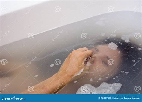 drowning female stock photo image  liquid drowned