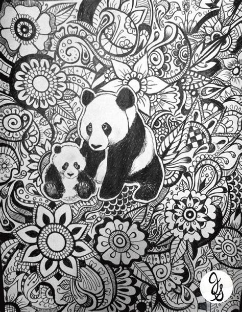 panda floral design mandala coloring pages panda coloring pages