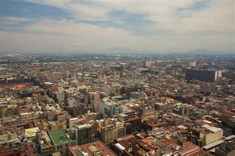 mexico city df aerial view  mountains  clouds stock photo