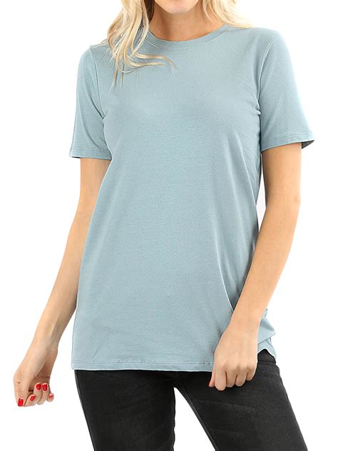 womens cotton crew neck short sleeve relaxed fit basic tee shirts walmartcom