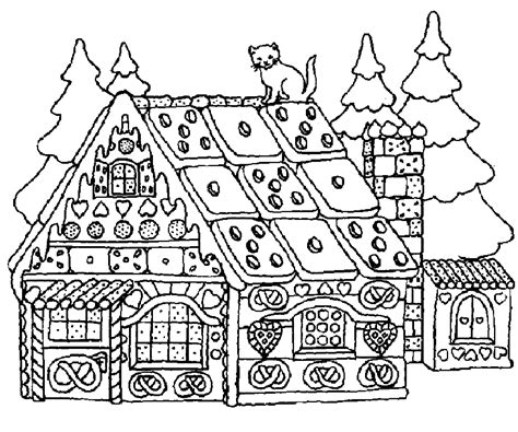 gingerbread man house coloring page