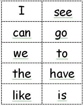 sight word flash cards  kindergarten sight word flashcards