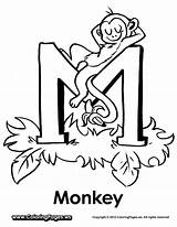 Monkey Pages Coloring Printable Letter Alphabet Recognition Color Colouring Choose Board School sketch template
