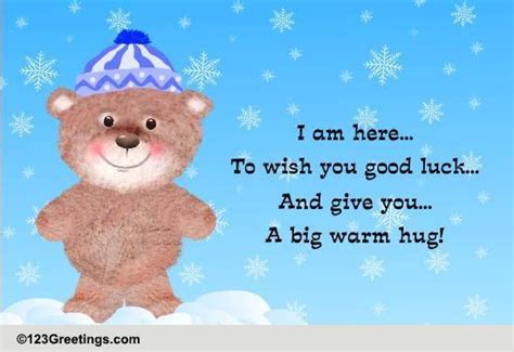 A Big Hug For Good Luck Free Good Luck Ecards Greeting