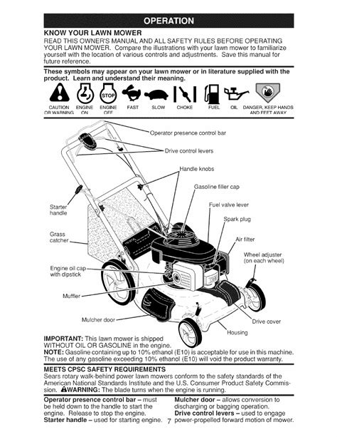 Craftsman Riding Mower Owners Manual
