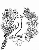 Oiseau Gratuit Artherapie Fleur Gratuitement Couronne Printemp sketch template