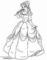 Belle Coloring Beast Beauty Pages Disney Rose Disneyclips Smelling Funstuff sketch template