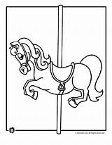 Carousel Horse Coloring Pages Outline Print Clipart Clip Horses Cliparts Printable Merry Go Animal Circus Library Rounds Popular Comments Activities sketch template