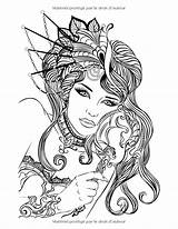 Coloring Pages Adult Woman Beautiful Girl Coloriage Color Women Rated Fairy Adults Printable Portraits Books Amazon Print Pour Livre Fr sketch template