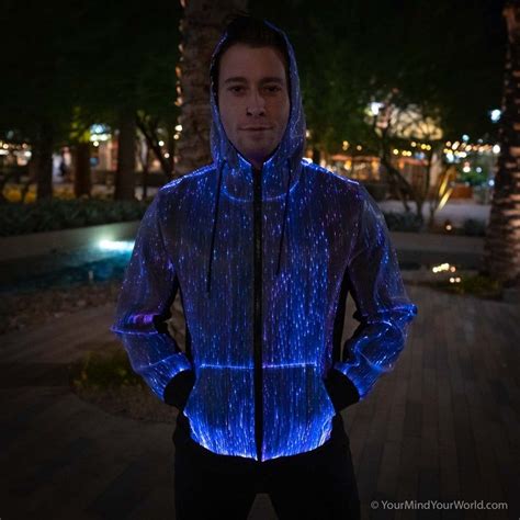 led hoodie long sleeve light  hoodie fiber optic hoodie etsy light  hoodie fiber optic