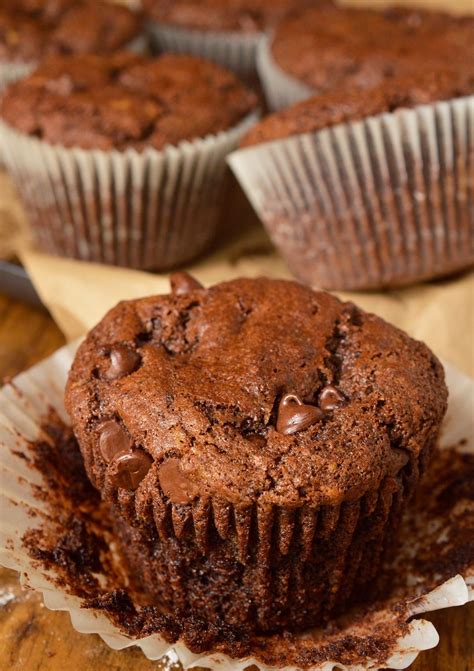 double chocolate chip muffins wonkywonderful