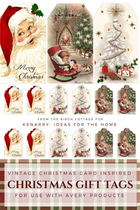 printable vintage christmas gift tags  holiday
