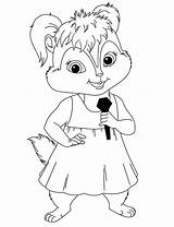 Coloring Chipmunks Alvin Pages Eleanor Singing Colouring Chipmunk Kids Brittany Chipettes Printable Print Disney Color Girls Sheets Popular Colorir Para sketch template