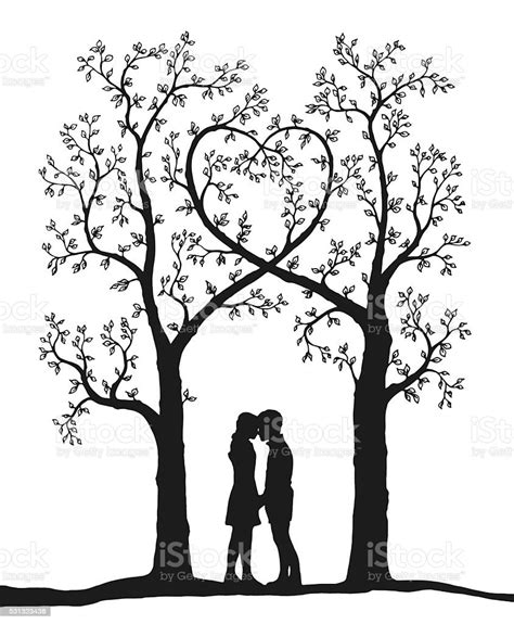 love tree draw on white stock vector art 531323438 istock