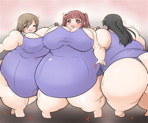 female weight gain and inflation hentai image