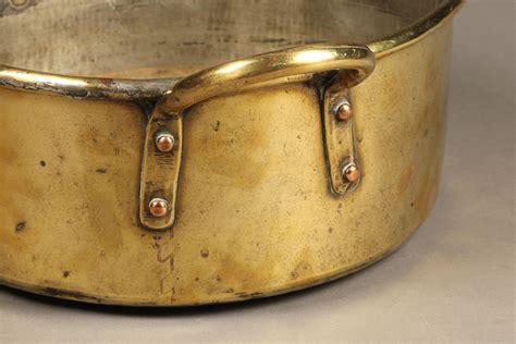 antique french brass cooking pot