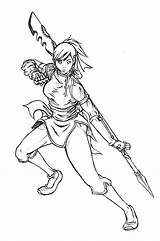 Warrior Anime Drawing Coloring Pages Female Getdrawings sketch template