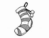 Christmas Sock Coloring Colorear Coloringcrew sketch template