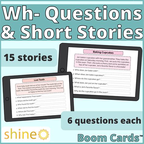 bundle wh questions short stories shine speech activities
