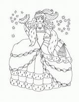 Coloring Princess Pages Disney Winter Popular sketch template