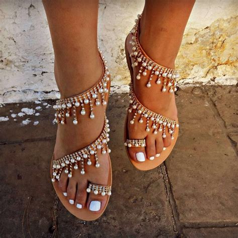 newest bling crystal slip on sandals gladiator rhinestone flat sandals