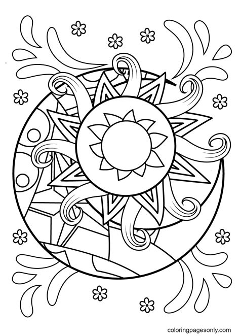 sun coloring pages  adults