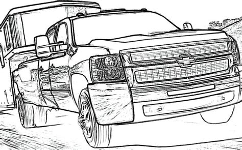 chevy silverado truck coloring  kids coloring pages pinterest
