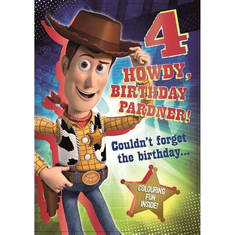birthday woody disney toy story activity birthday card