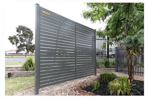 aluminium slat fencing panel       colours  gst  fence supplies