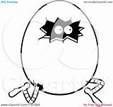 Egg Legs Chicken Cartoon Eyes Clipart Cracked Coloring Running Vector Cory Thoman Outlined Template Chick Pages sketch template