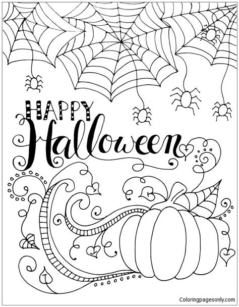 happy halloween  coloring page  printable coloring pages