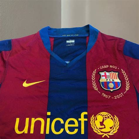 nike fc barcelona unicef football jersey shirt mens fashion activewear  carousell