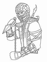 Scorpion Mortal Kombat Coloring Sektor Goro sketch template