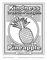 Coloring Kindness Spirit Fruit Bible Kids Lesson Printable Activities Pineapple Description Pdf Sundayschoolzone sketch template